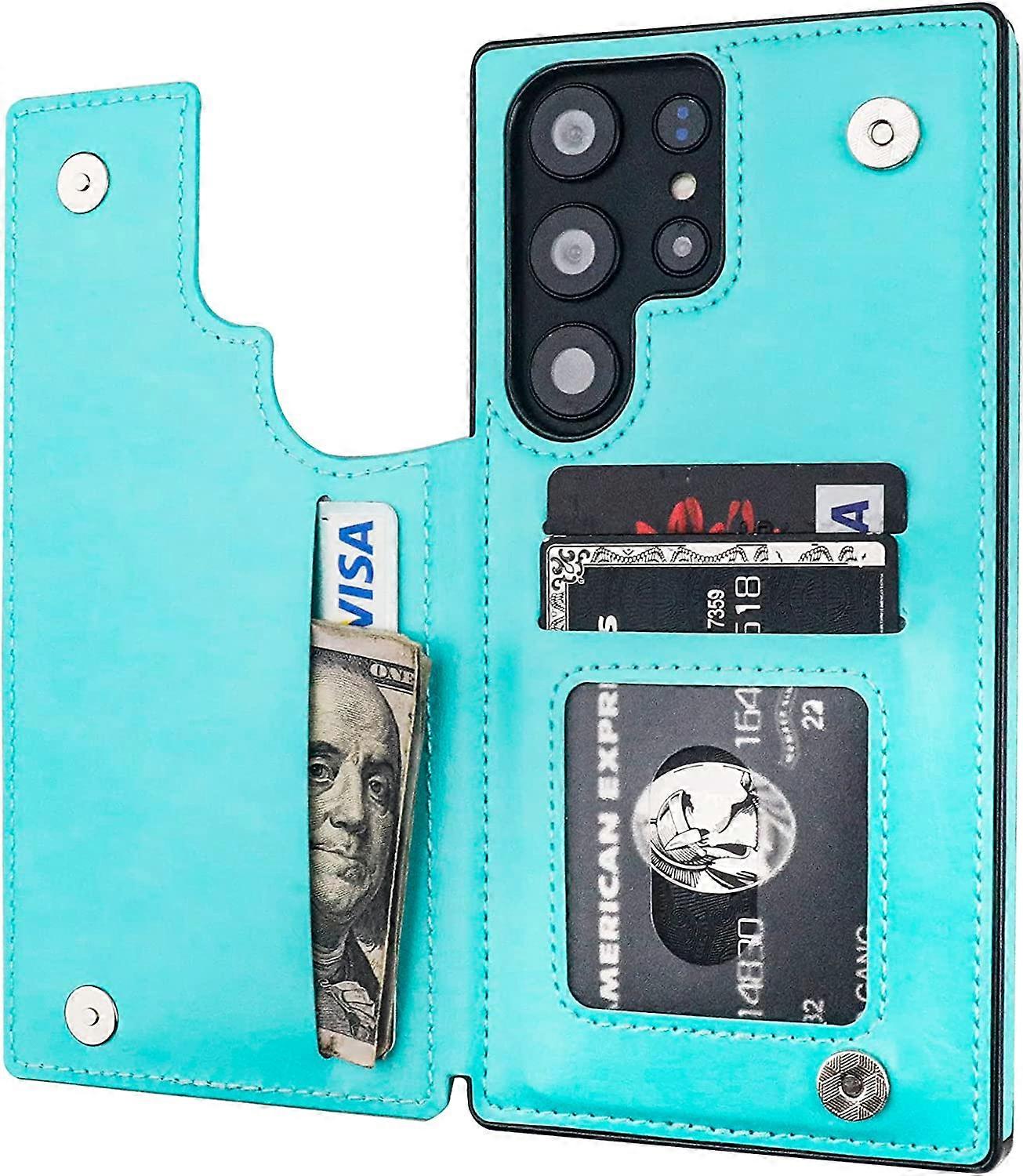 Compatible with Samsung Galaxy S23 Ultra Wallet Case with Card Holder, PU Leather Kickstand Card Slots Case, Double Magnetic Clasp and Durable Shockpr