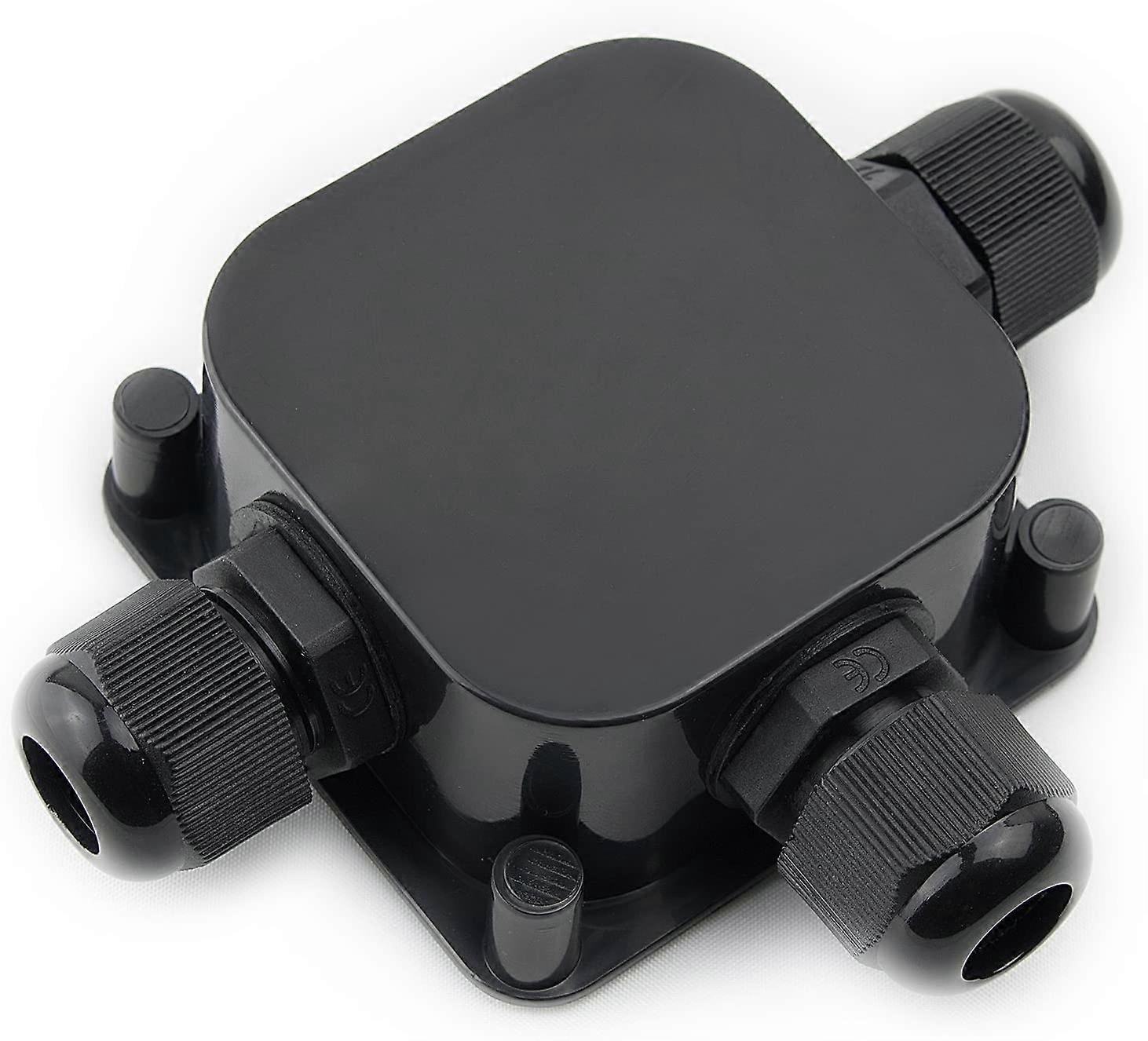 4 x Waterproof Junction Box IP66 Junction Box 3 External Cables Black