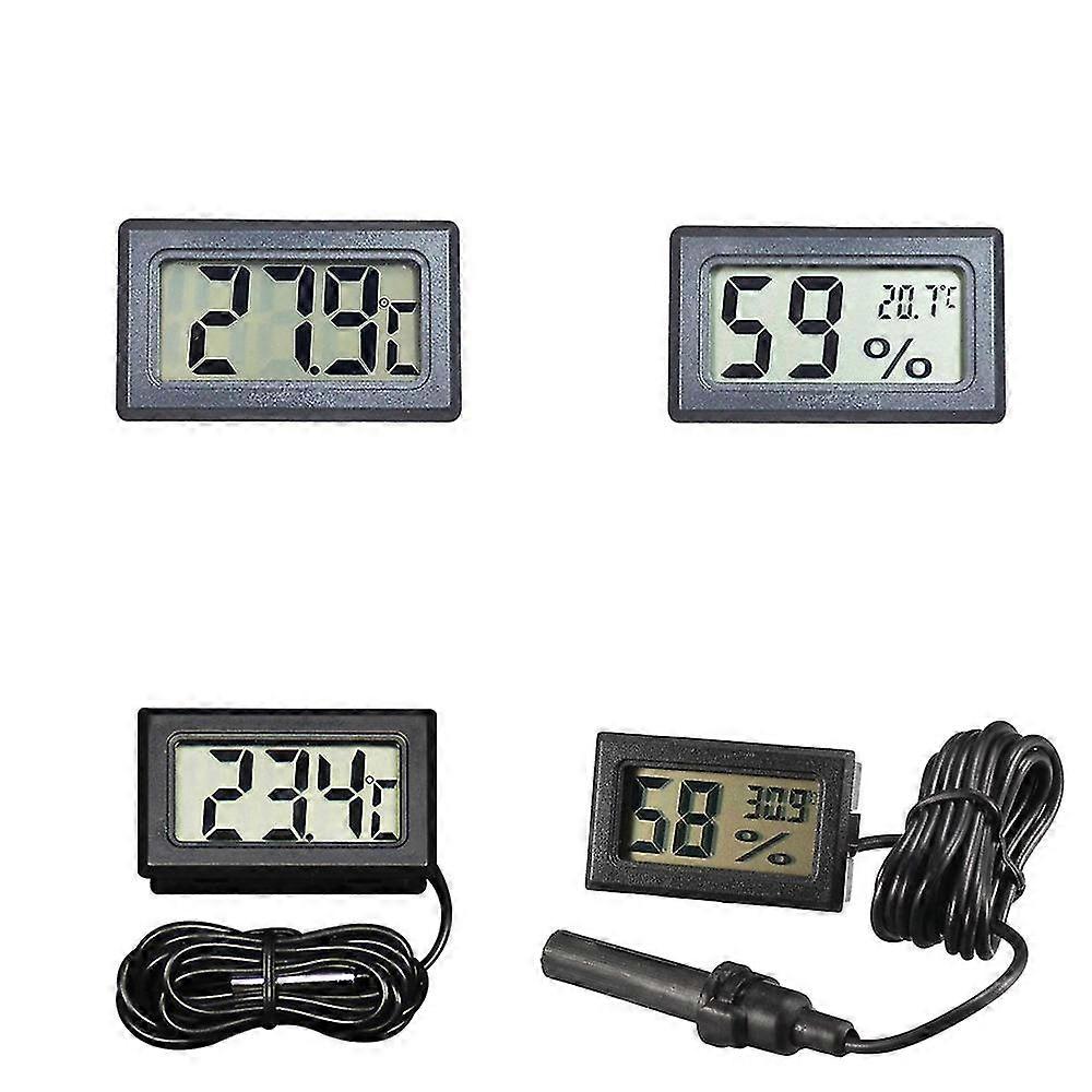 Mini Lcd Digital Thermometer Hygrometer Temperature Indoor Convenient Temperature Sensor Humidity Meter Gauge Instruments Cable