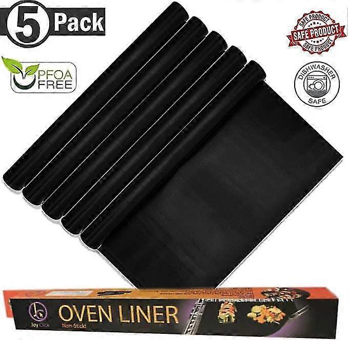 5 pack ugnsfoderlåda Botten tvättbara non-stick pads Skydda värmebeständig Baka teflonbelagda ark Återanvändbara