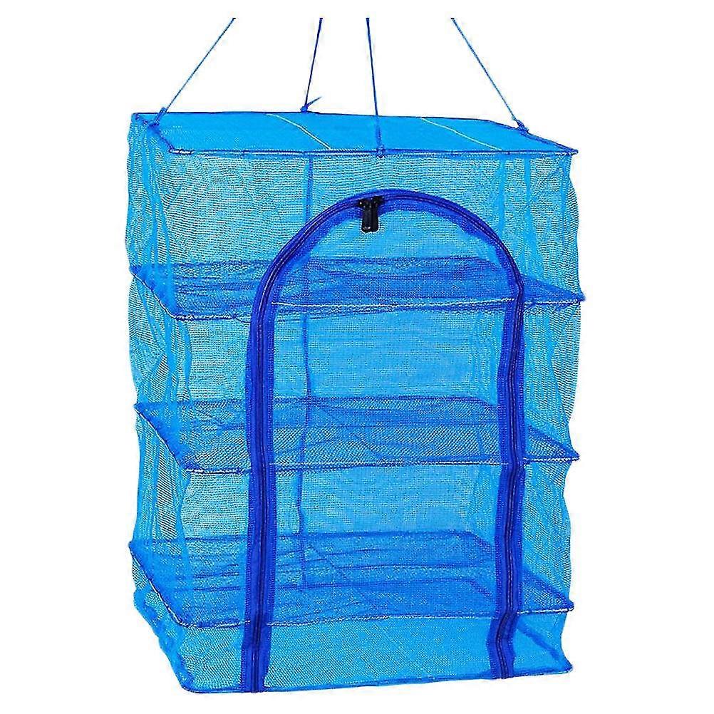 Outdoor Food Screen Foldable Drying Net Hanging Mesh Dryer Square Hanging Mesh Dryer For Shrimp Fish Fruit Vegetables (four-layer 66x40x40cm With Buck
