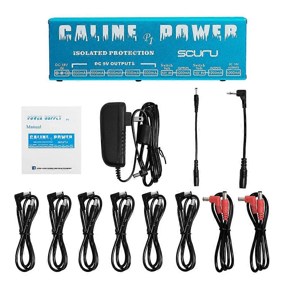 Guitar Pedal Power Supply 8 Isolated DC Output for 18V Effect Pedal with USB