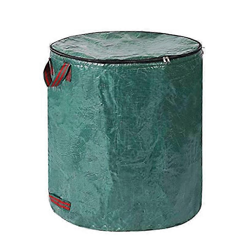 حقيبة أوراق الحديقة مع غطاء حقيبة جمع القمامة أوراق الحديقة أكياس نفايات قابلة لإعادة الاستخدام مقاومة للماء ومقاومة للتمزق ، ب