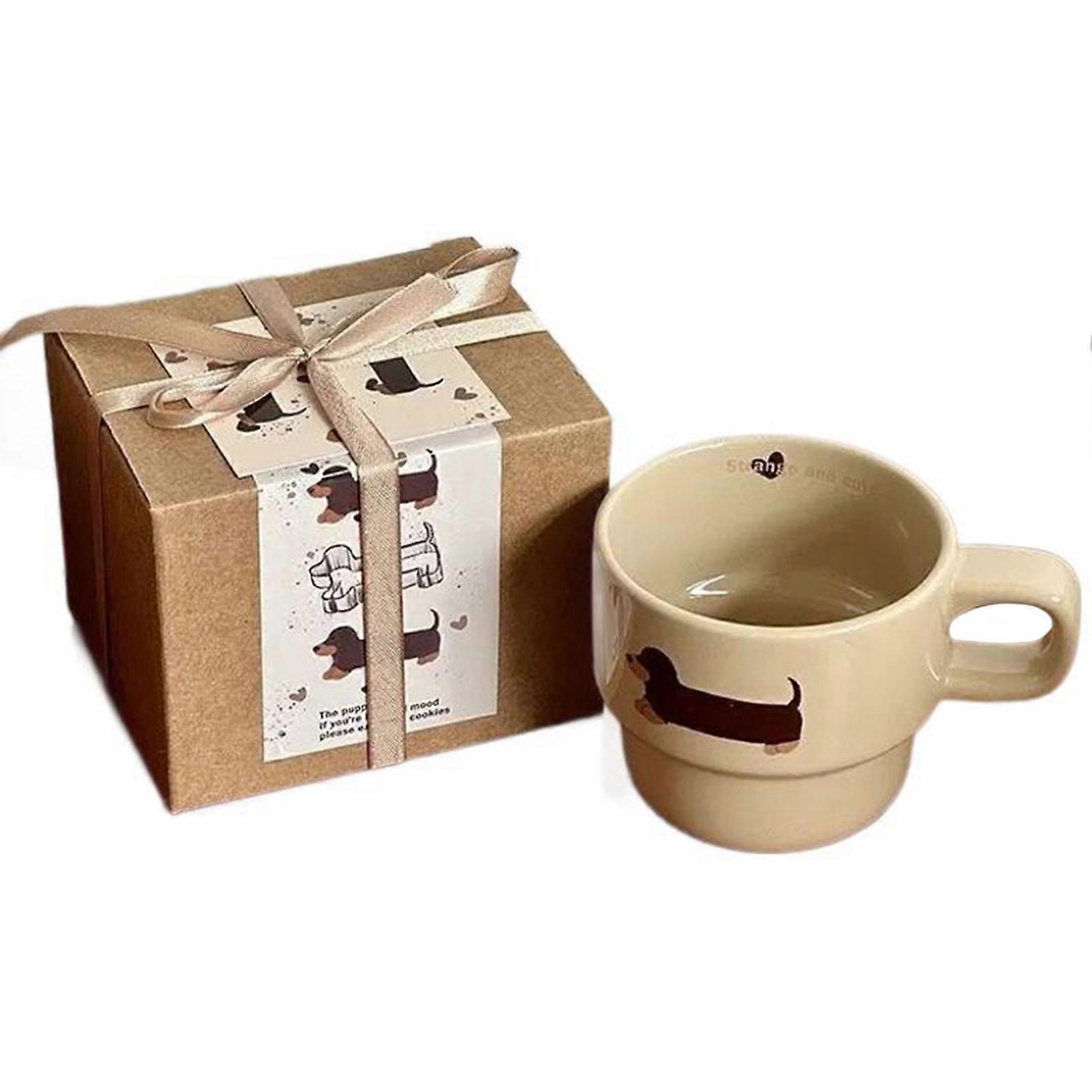 Dachshund Dog Mug Funny Cute Sausage Dog Coffee Mug with Handle Present for Lovers Friends