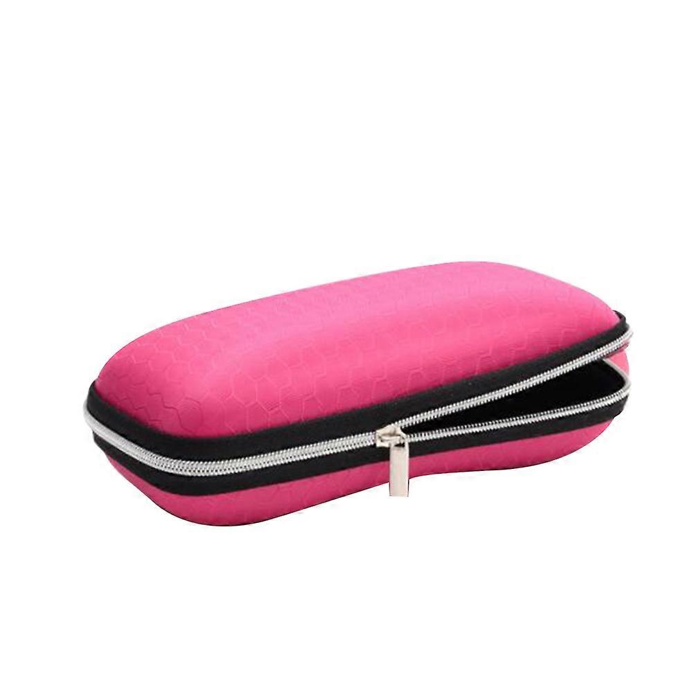 1pc Zipper Eyeglasses Case Honeycomb Pattern Glasses Case Sunglasses EVA Box Protector with Zipper (Pink)