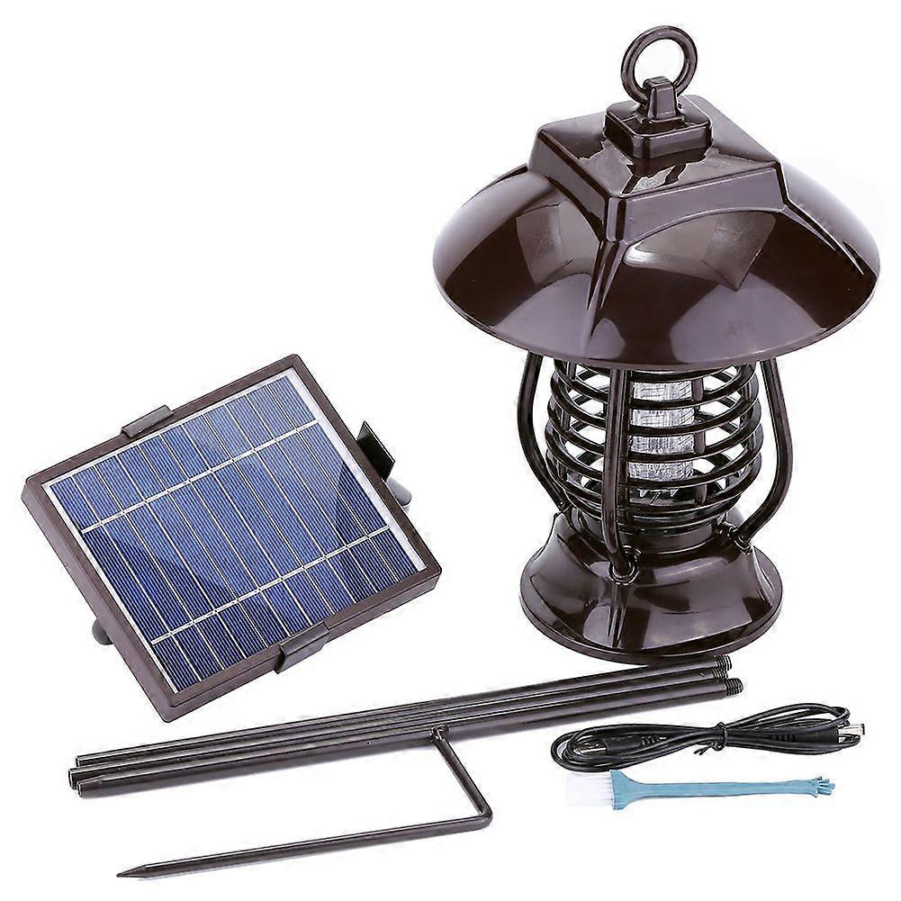 Solar PoweRed USB Rechargeable UV Lamp Light Mosquito Buzz Insect Bug Killer for Garden Lawn
