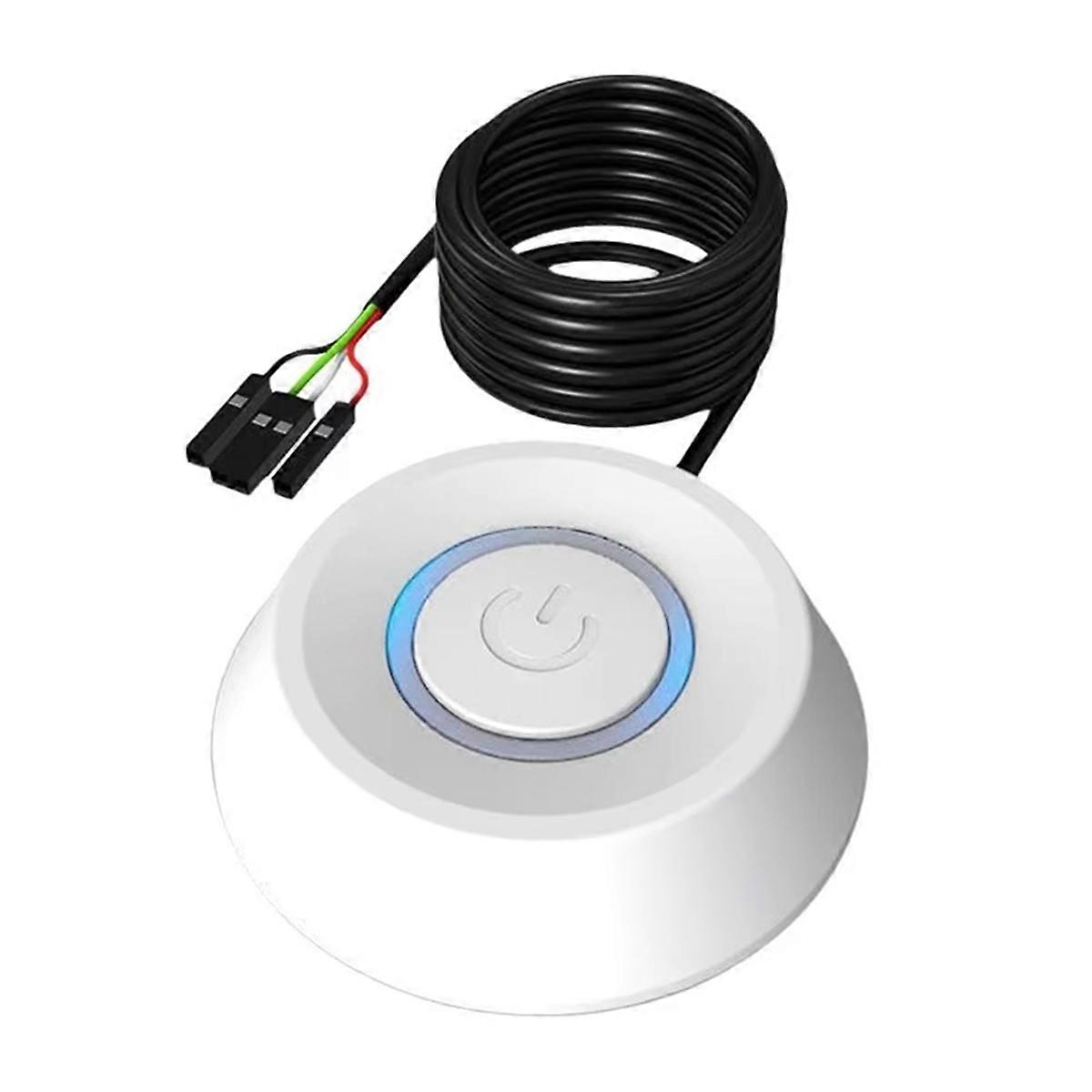 Computer Desktop Switch 1.8m PC Motherboard External Start Power LED Light Button Extension Cable Round Startup Switch B