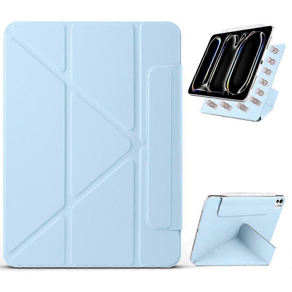 For iPad Pro 11 (2024) Case PC + PU Leather Origami Stand Magnetic Tablet Cover