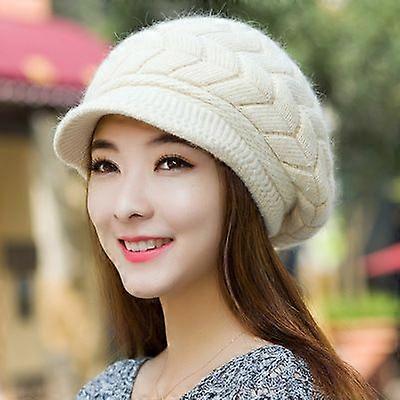 Duck Tongue Knitted PonyTail Hat Warm Hollow Hat For Ladies