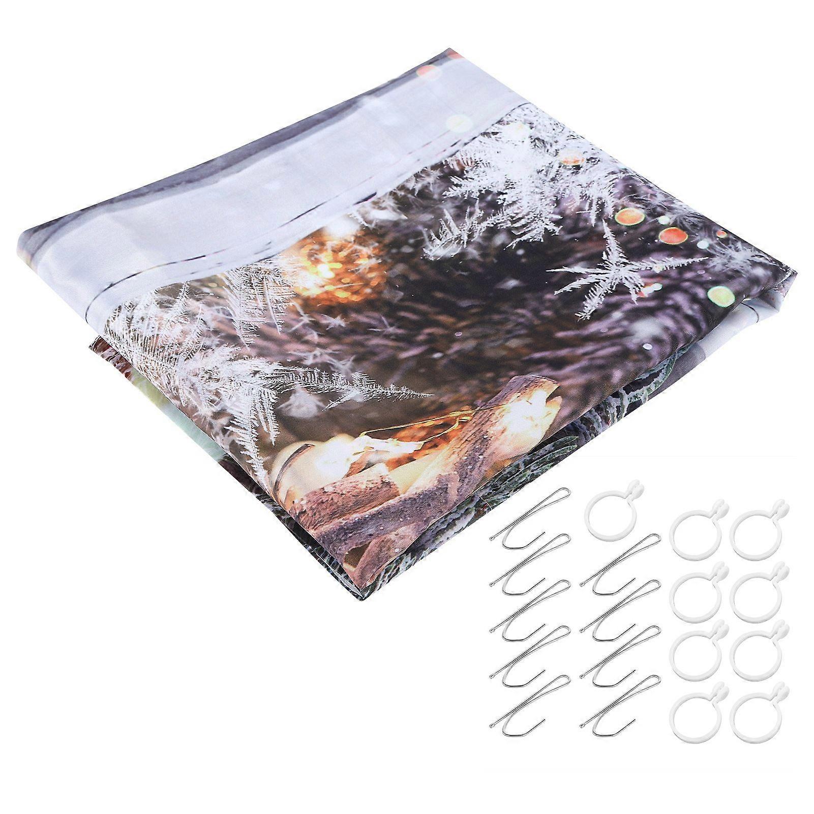 防水クリスマスカーテン窓の装飾クリスマスオーナメントホームリビングルームホリデー装飾S2 170x200cm