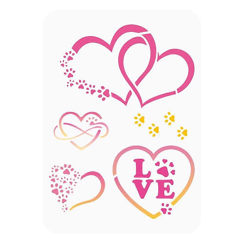 Plastic Hollow Out Drawing Painting Stencils Templates for Painting on Scrapbook Fabric Tiles Floor Furniture Wood Heart 29.7x21cm