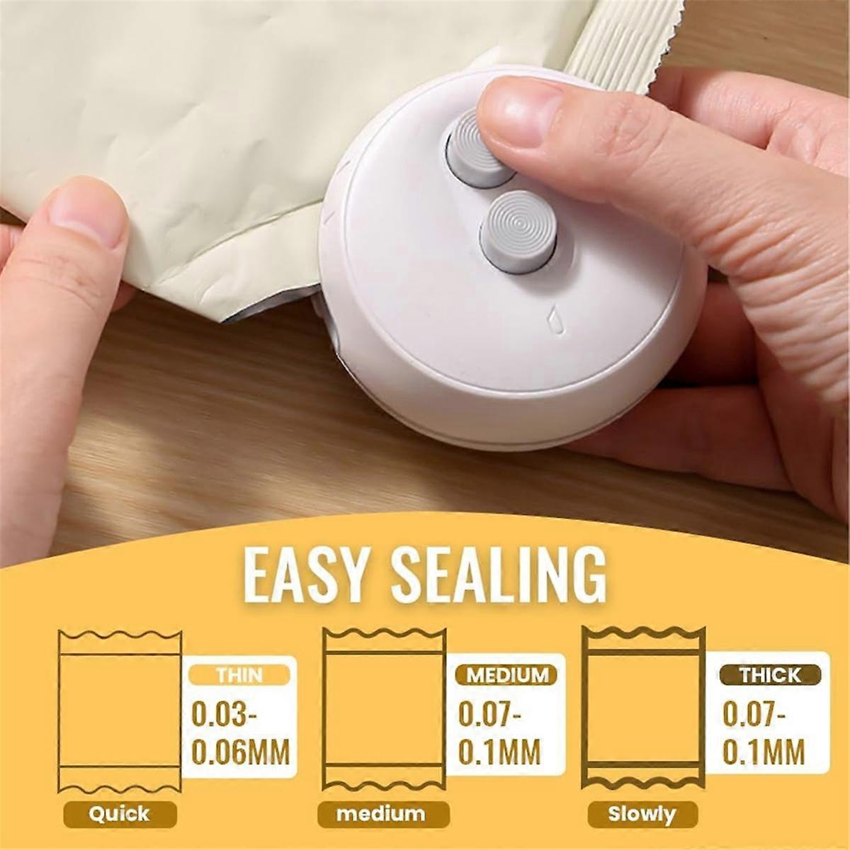 Mini Bag Sealer 2 in 1 Heat Sealer with Cutter Rechargeable Bag Sealer Portable Vacuum Food Sealer Bag Sealing Machine B