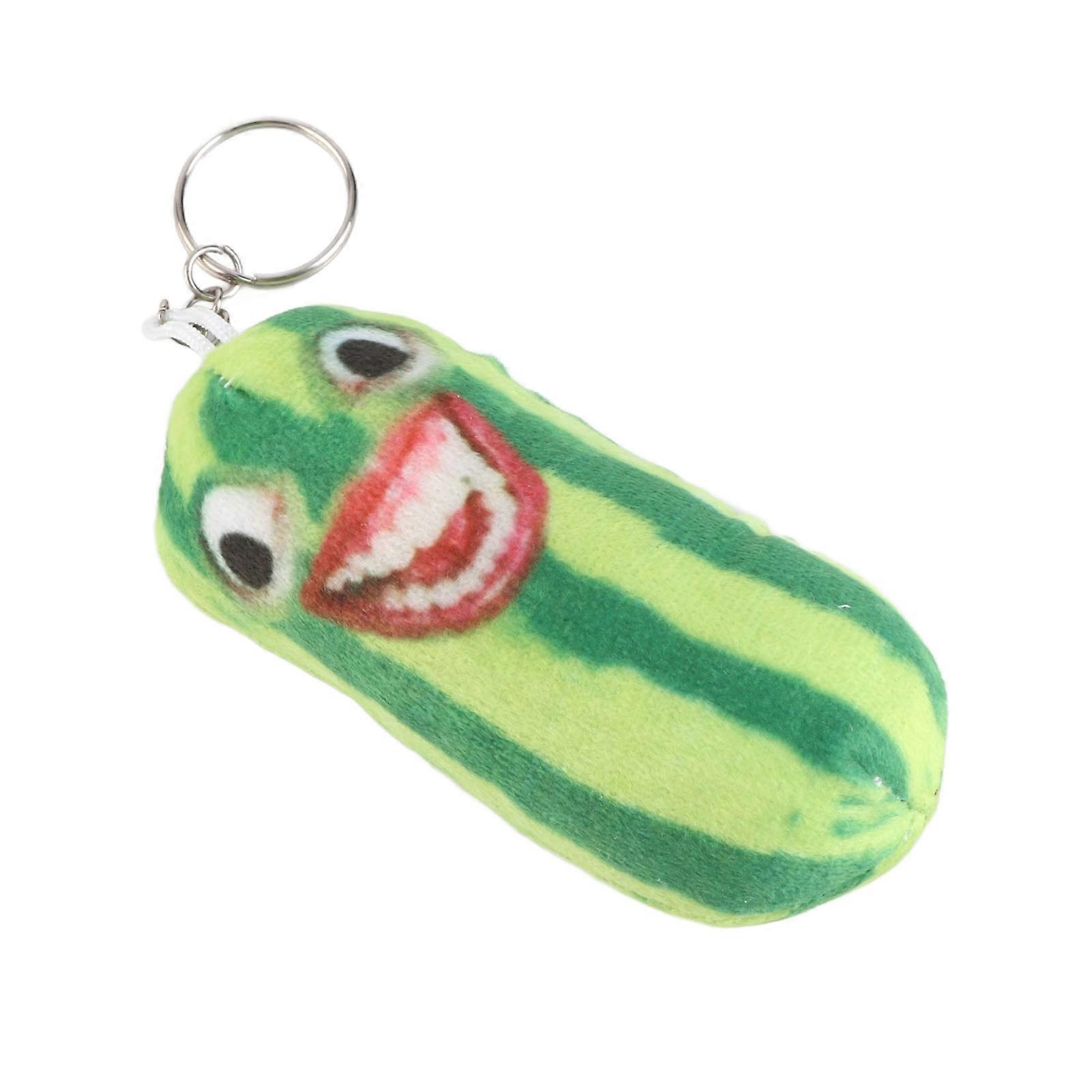 Watermelon Strip Plush Keychain 10x5cm Soft Decompression Toy