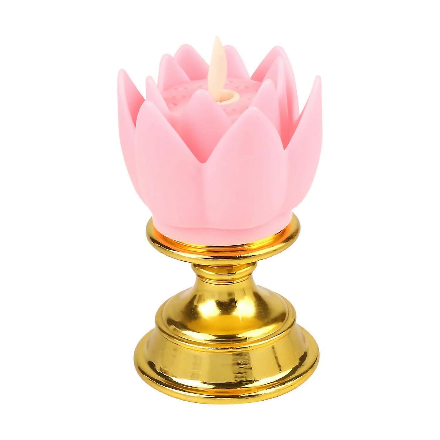 LED Lotus Lamp Simulated Candle Wick Design Soft Natural Light Lotus Flower Light Buddha Lamp Decora