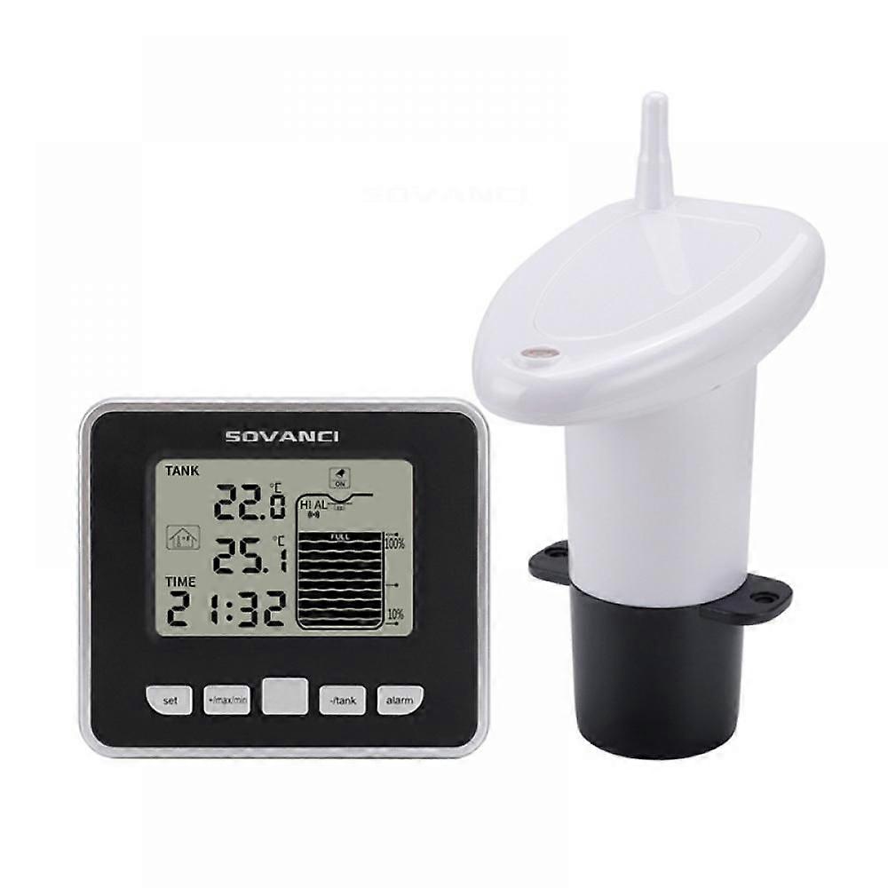 Water Tank Level Indicator, Liquid Level Depth Gauge Sensor With Temperature Display