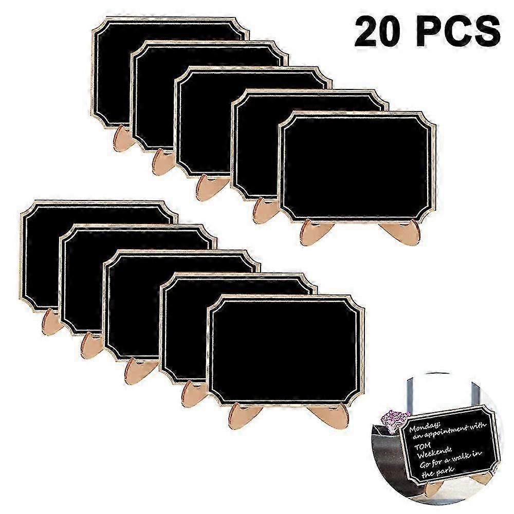 20 Pack Mini Chalkboards Signs With Liquid Chalk Marker, Small Wooden Chalkboard Labels With Support Easels, Place Cards Food Signs Blackboards For Ta