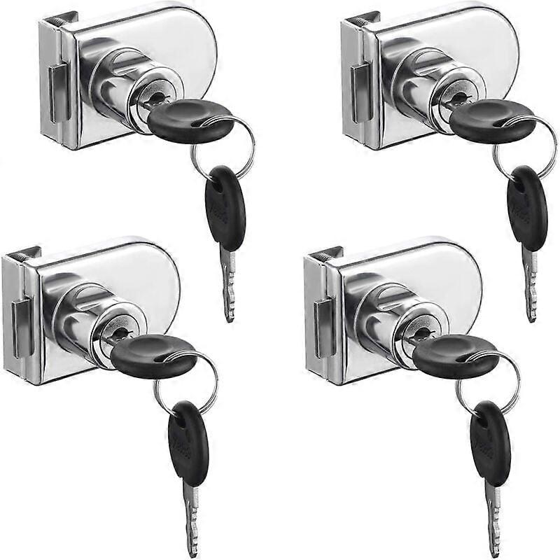 4-Pack Glass Door Showcase Locks, Safety Locks with Keys