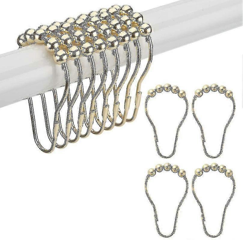 Krokar till duschdraperier, Krokar till duschdraperier i metall, 12 st