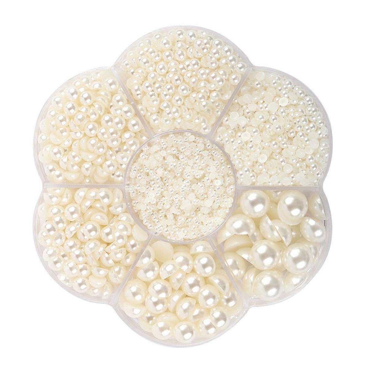 2000pcs semi-circular imitation pearls - boxed