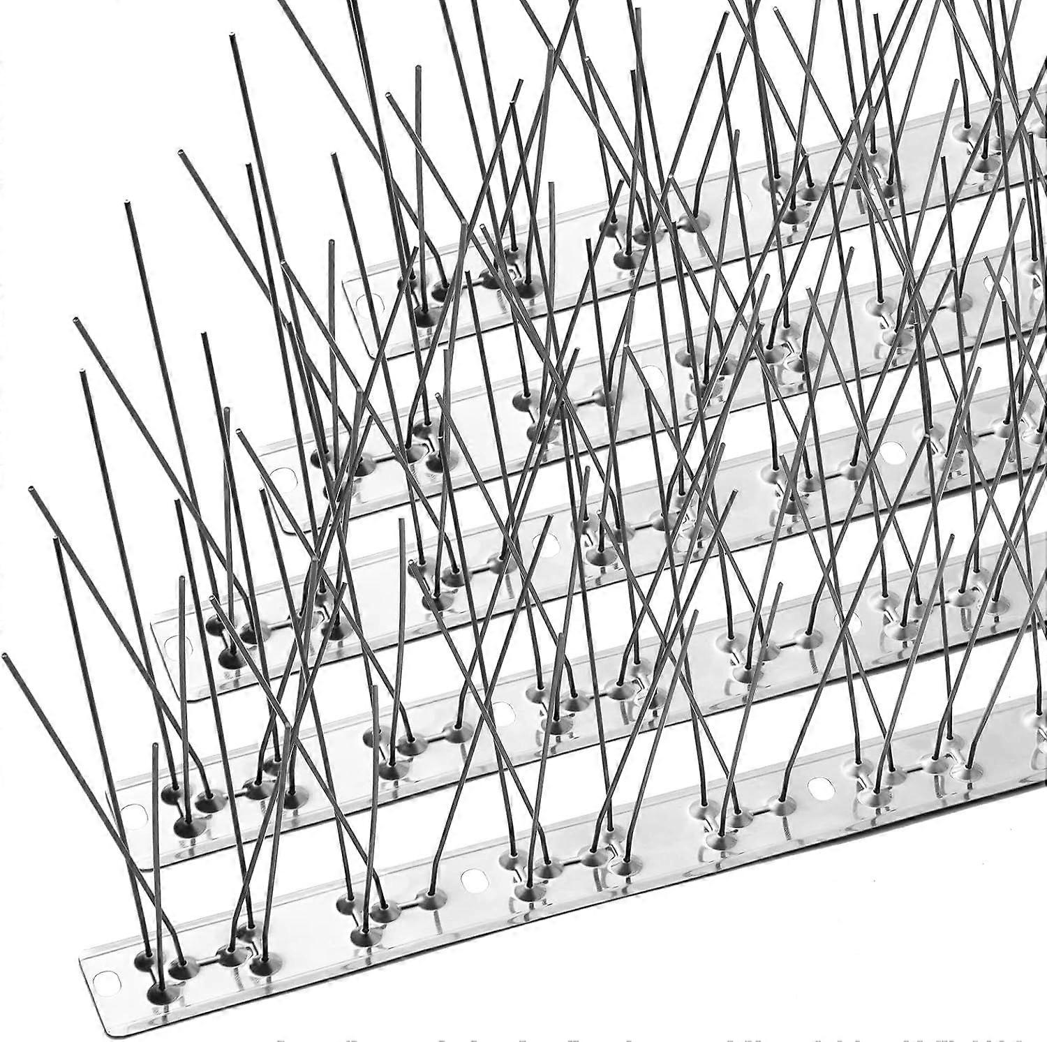 10 pieces Bird Spikes with Stainless Steel Base, Durable Bird Repellent Spikes Arrow Pigeon Spikes Fence Kit for Deterring Small Bird, Crows and Woodp