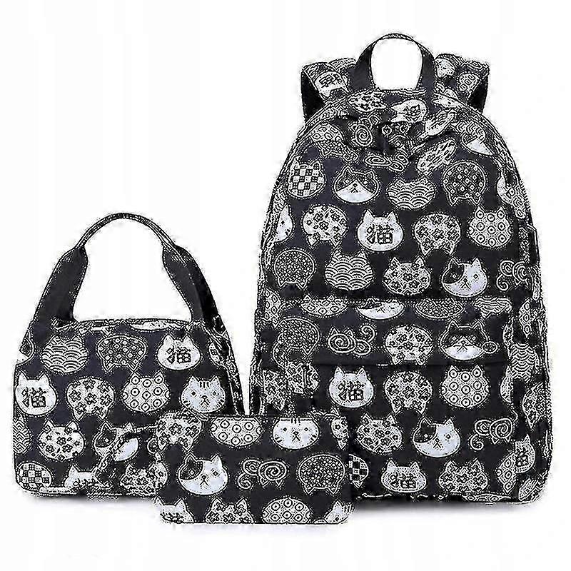 Teen School Backpack Set - 2 Black