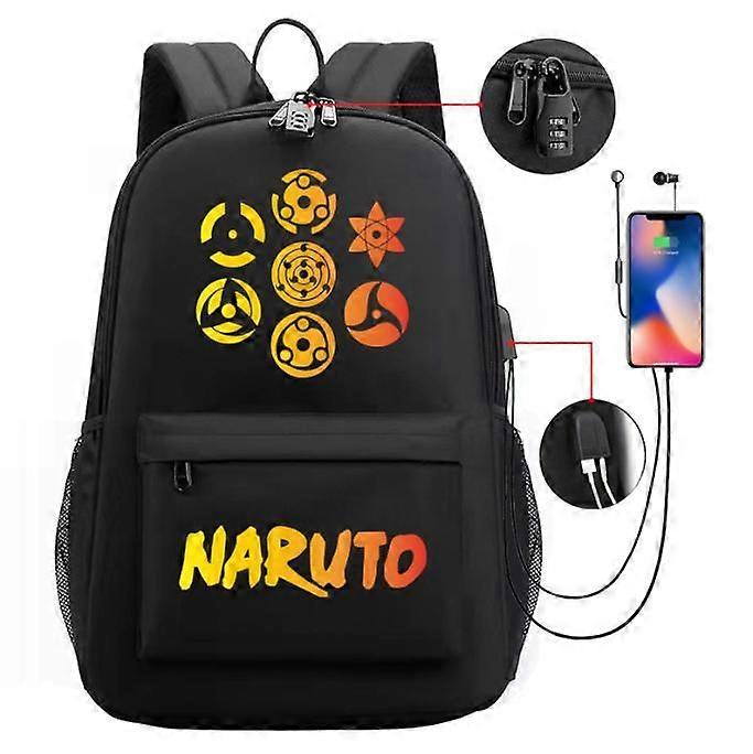 16 ιντσών Anime Naruto 3D εκτύπωση USB αντικλεπτική κλειδαριά νεανικό φοιτητικό σακίδιο για άνδρες και γυναίκες casual σακίδιο μεγάλης χωρητικότητας