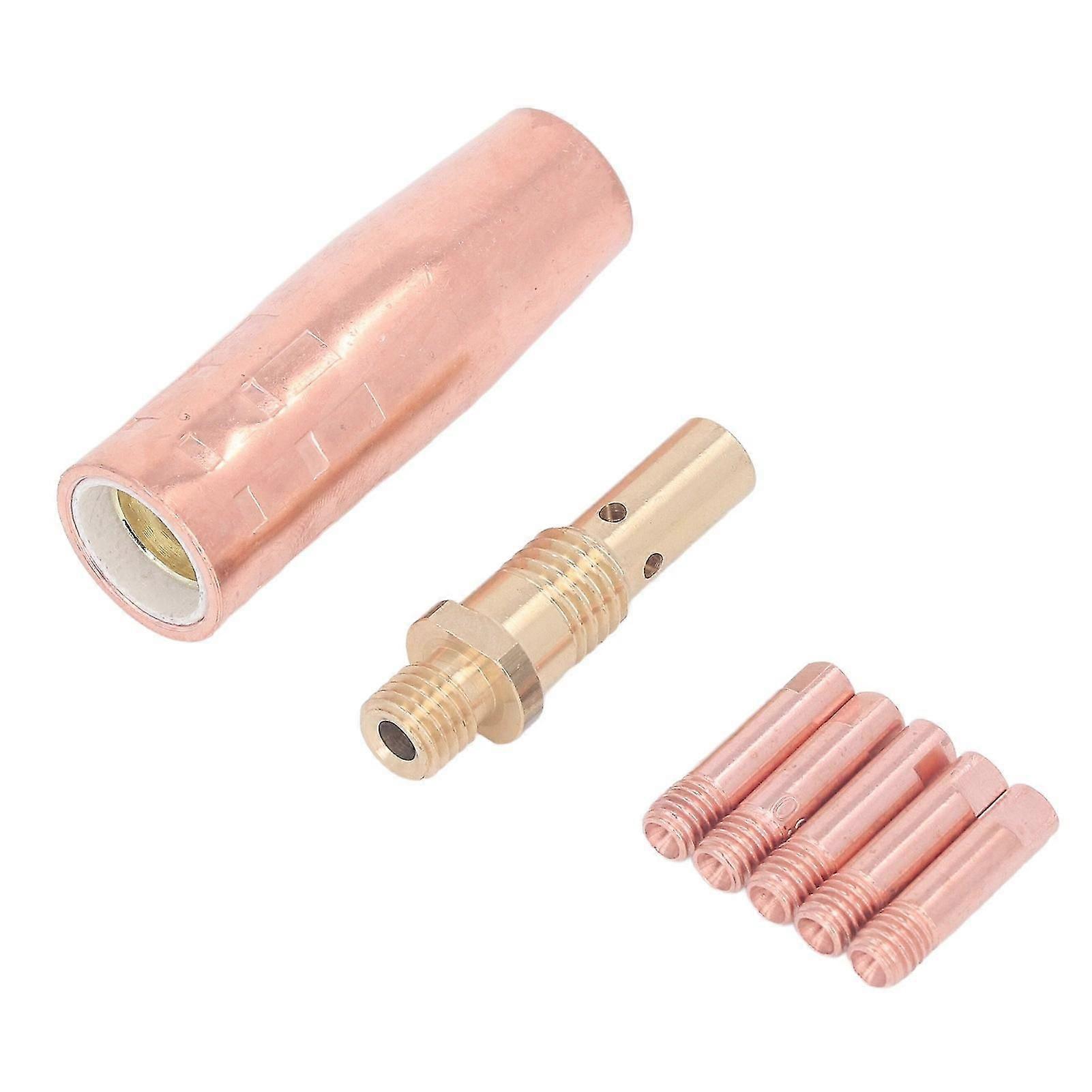Mig Welding Gun Accessory Brass 0.9mm Contact Tip Gas Nozzle Gas Diffuser Set Replacement for Magnum 100L