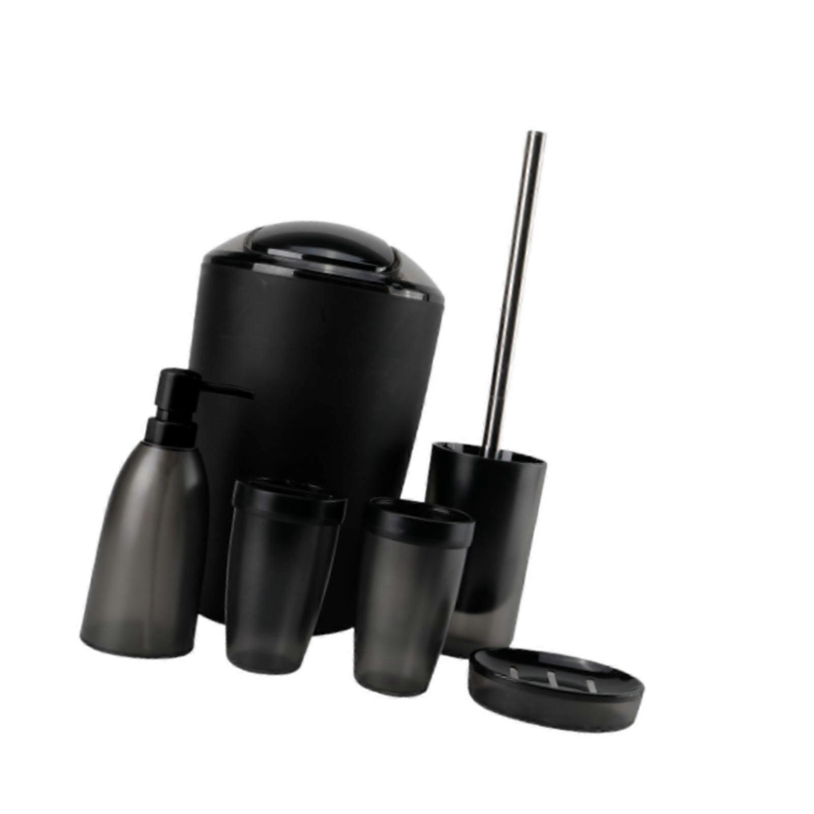 Bathroom Accessories Set Modern Bath Storage Set for Kitchen Sink Countertop Black