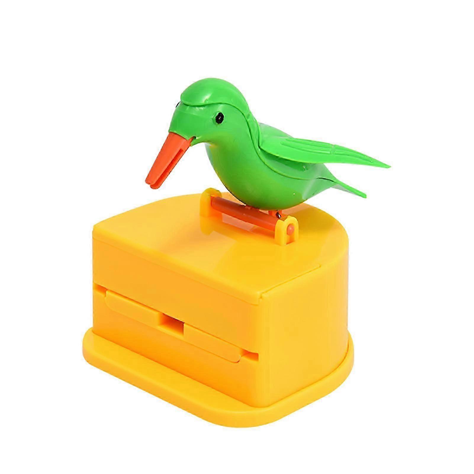 ABS Cute Hummingbird Toothpick Dispenser Automatic Bird Toothpick Box + Holder~