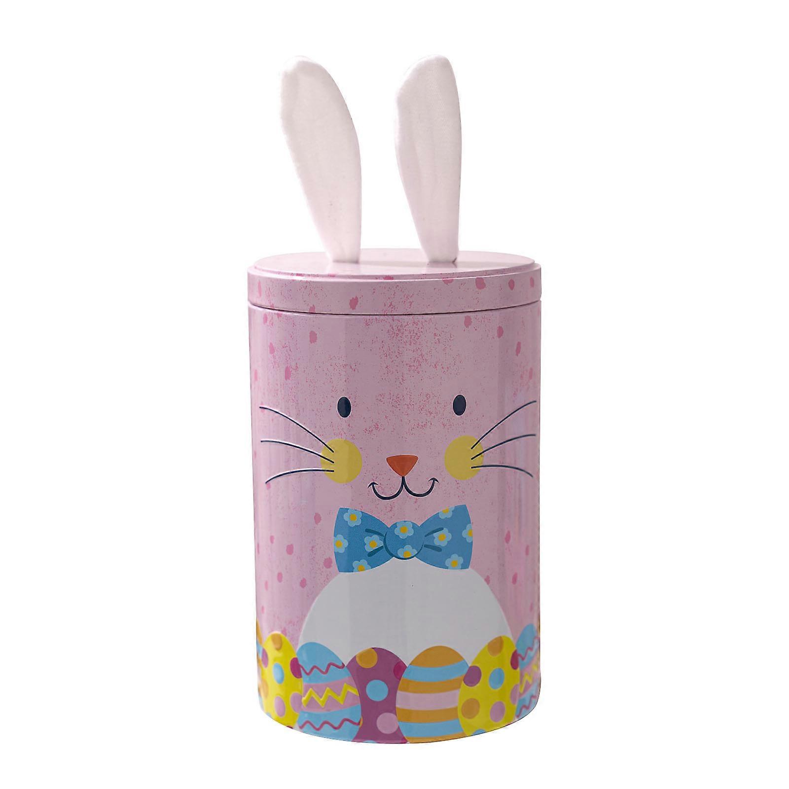 Easters Snack Box Gift Boxes Metal Treat Candy Box Easters Celebration Box Iron Texture Suitable for Treats and Candy  Pink