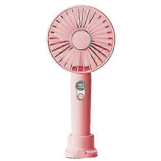 1 Set Handheld Fan Adjustable 5 Gears 3 Blades Phone Holder Base Rechargeable Low Noise Mini Handhel