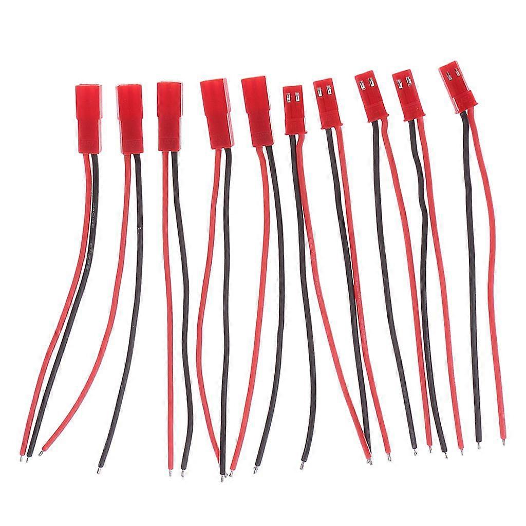 5 Pairs 100mm JST 2 Pin Connector with 22AWG Wire Male&Female for RC Li-po
