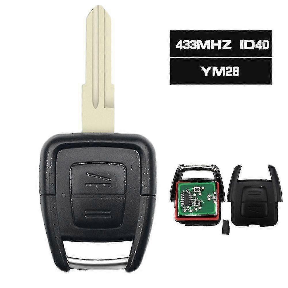 433.92mhz Id40 Chip Remote Control Car Key 2 Button Fob For Opel Zafira Astra A / G Bosch Ts Astra 1999-2005