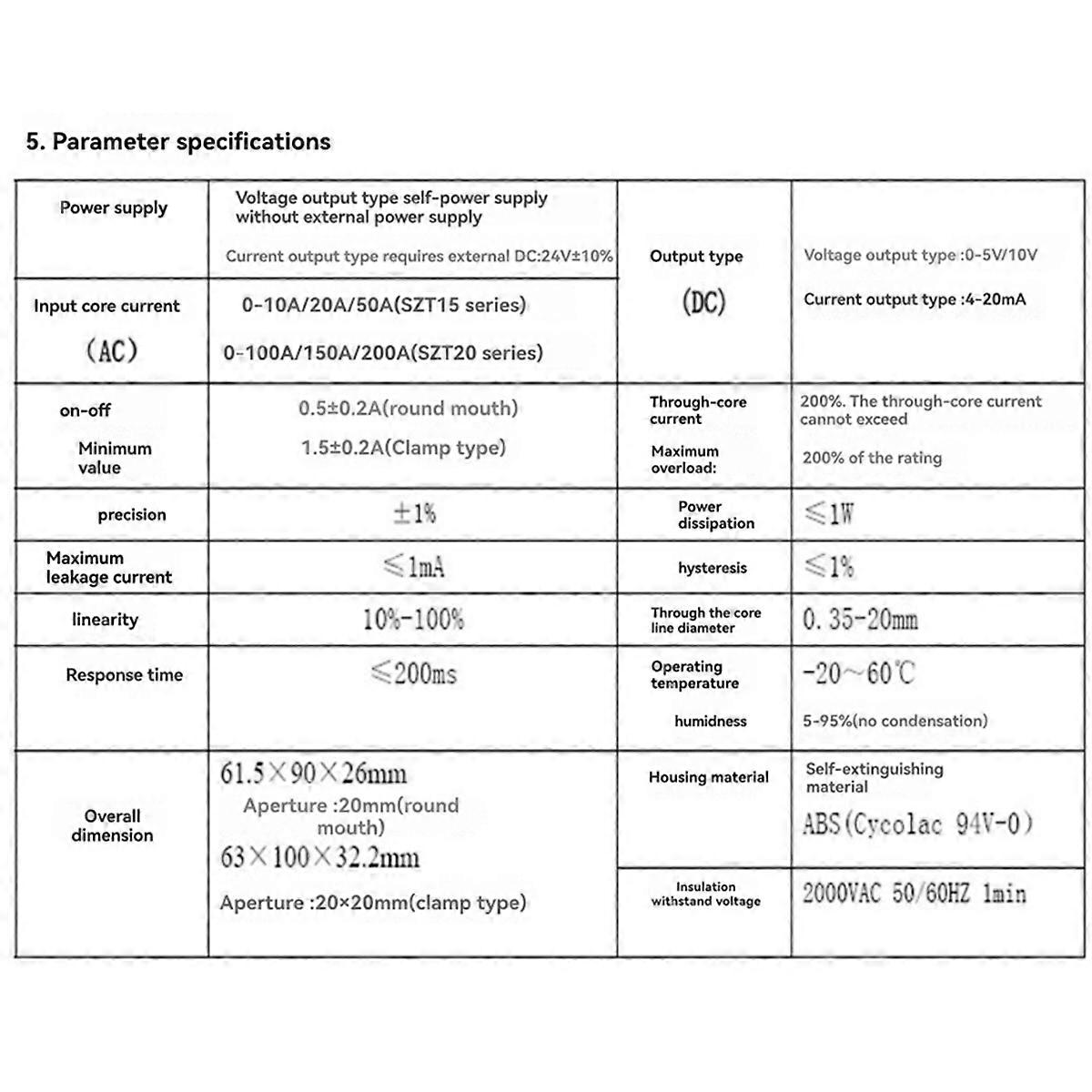 Current Transducer Closed Loop Sensors Current Mutual Inductor