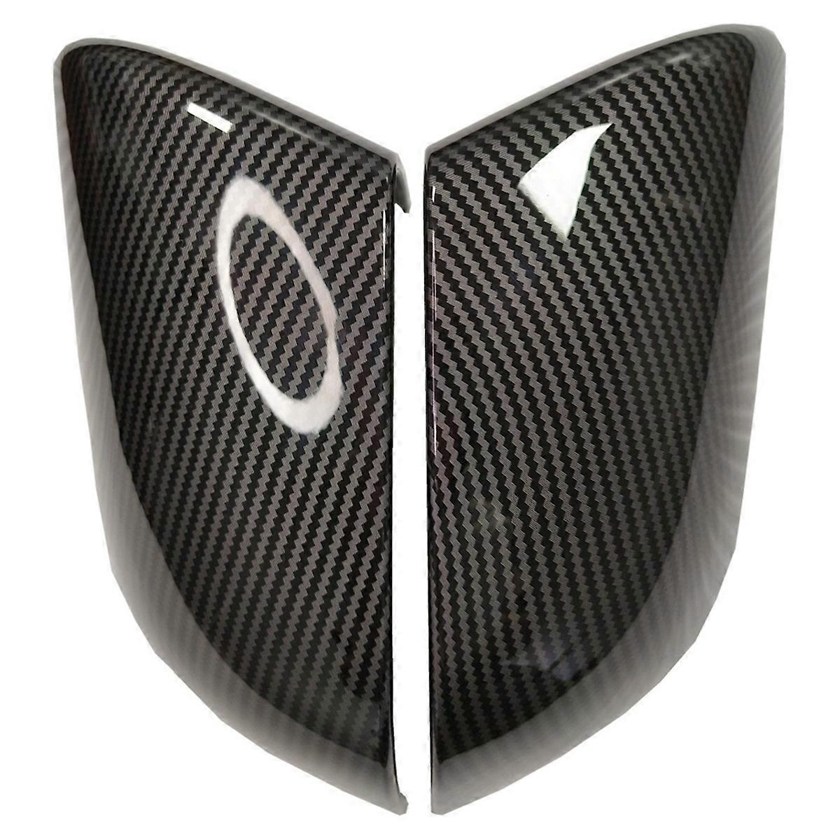 Car Rear Mirror Cover Cap Carbon Fiber Pattern for Y
