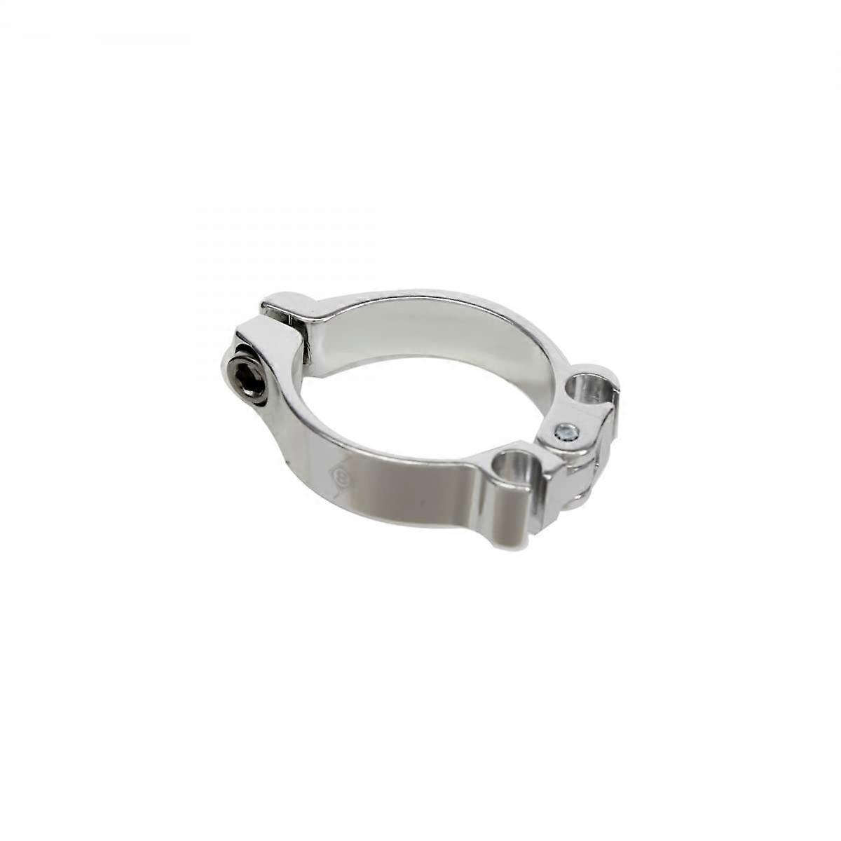 34.9mm Alloy Silver Double Cable Stop for Bicycle Brake System, Durable Material, Lightweight Design, Compatible with MTB and Road Bikes