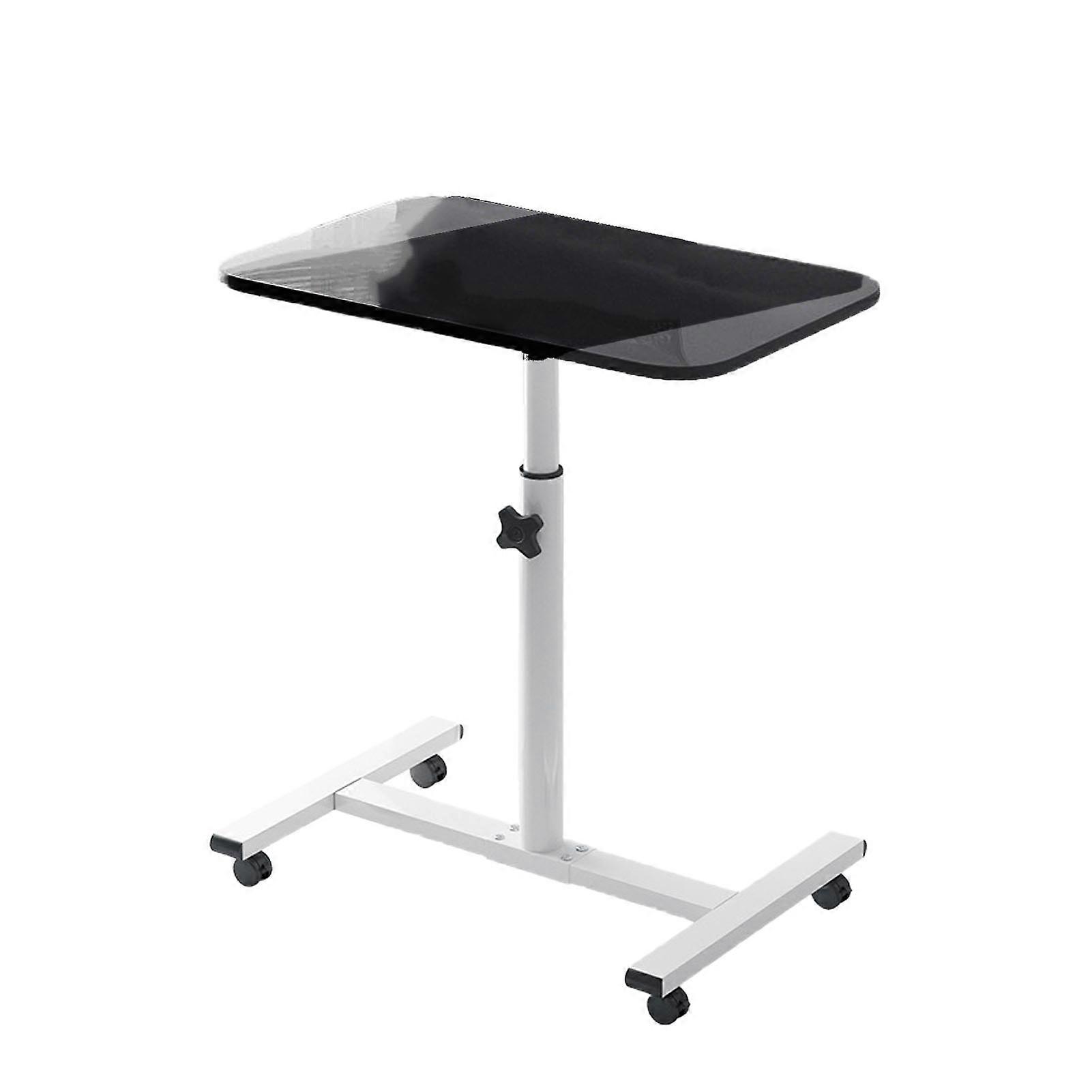 Mobile Laptop Computer Desk Cart Mobile Rolling Laptop Cart 360 Degree Rotating Desktop for Home Office Black