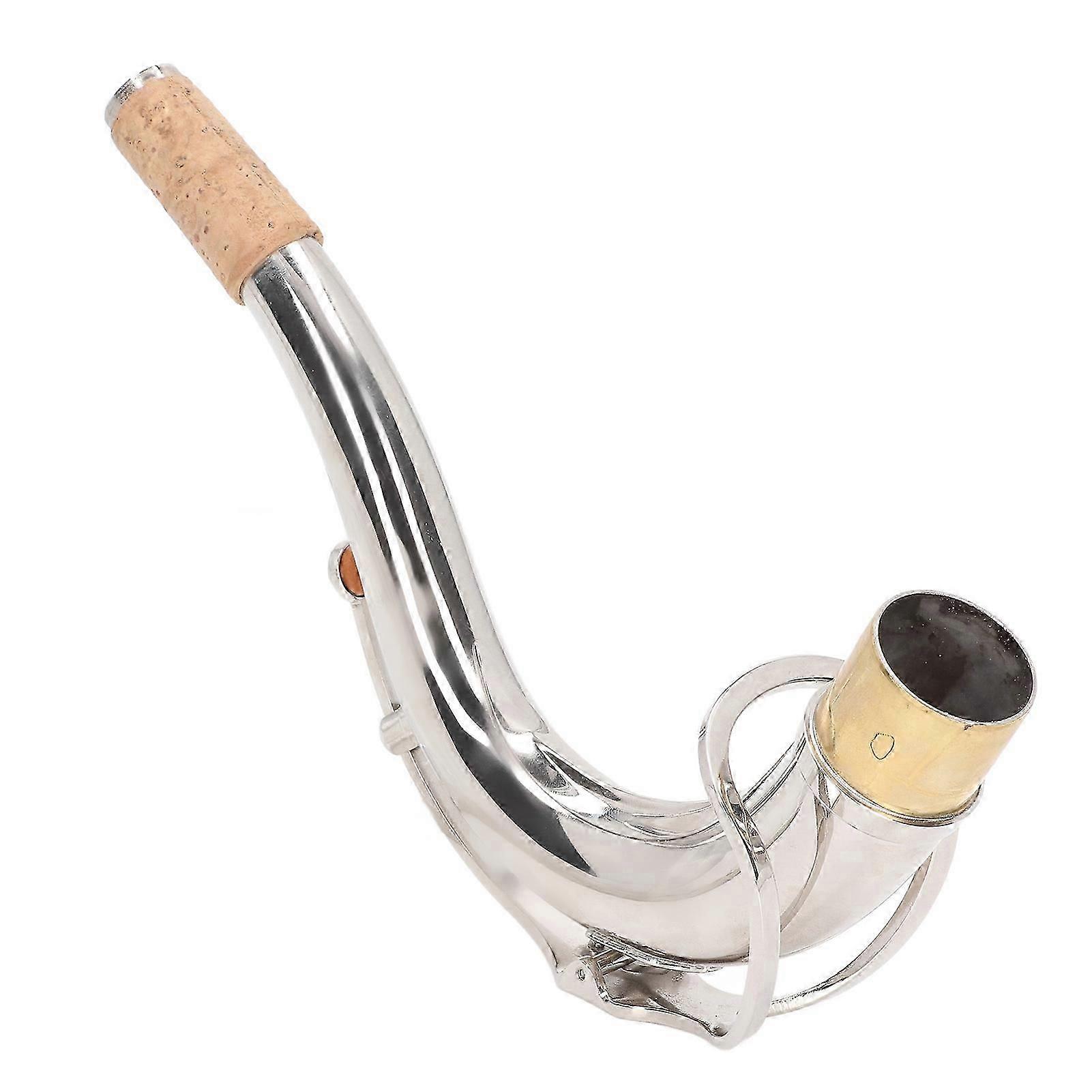 次中音萨克斯管弯颈 - 金属萨克斯肘颈管乐器配件，软木设计和标准尺寸（直径 28 毫米）