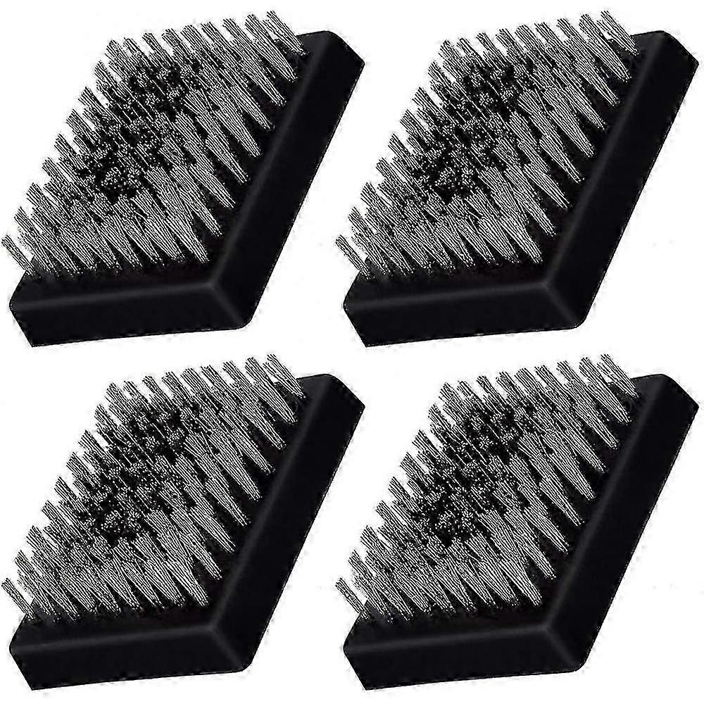 4 têtes de remplacement de brosse à griller, têtes remplaçables de brosse de nettoyage de gril sans poils métalliques (noir)