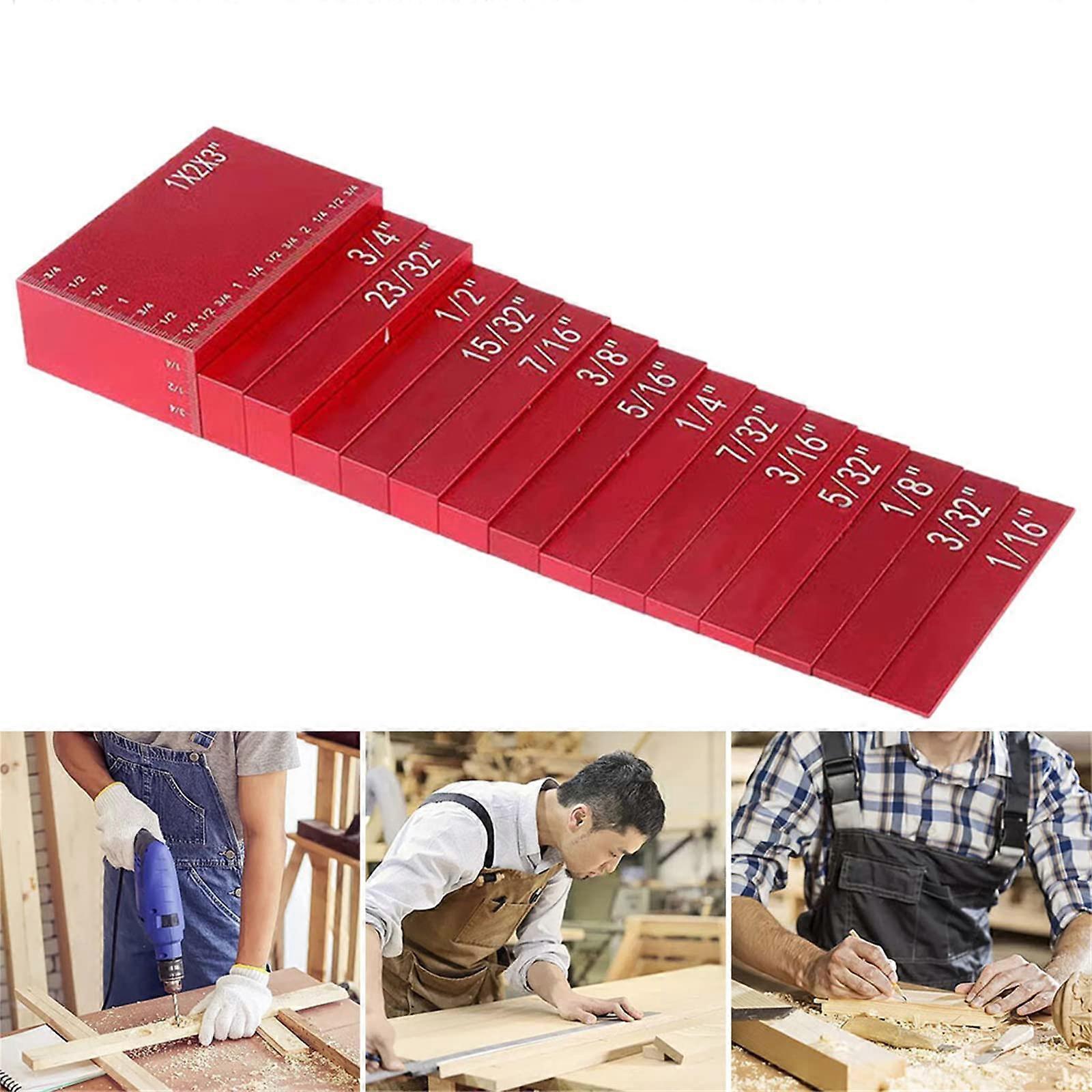 15 Piece Height Gauge Setup Blocks, Engraved Labels Precision Aluminum Height Gauge Blocks for Router Table Accessories