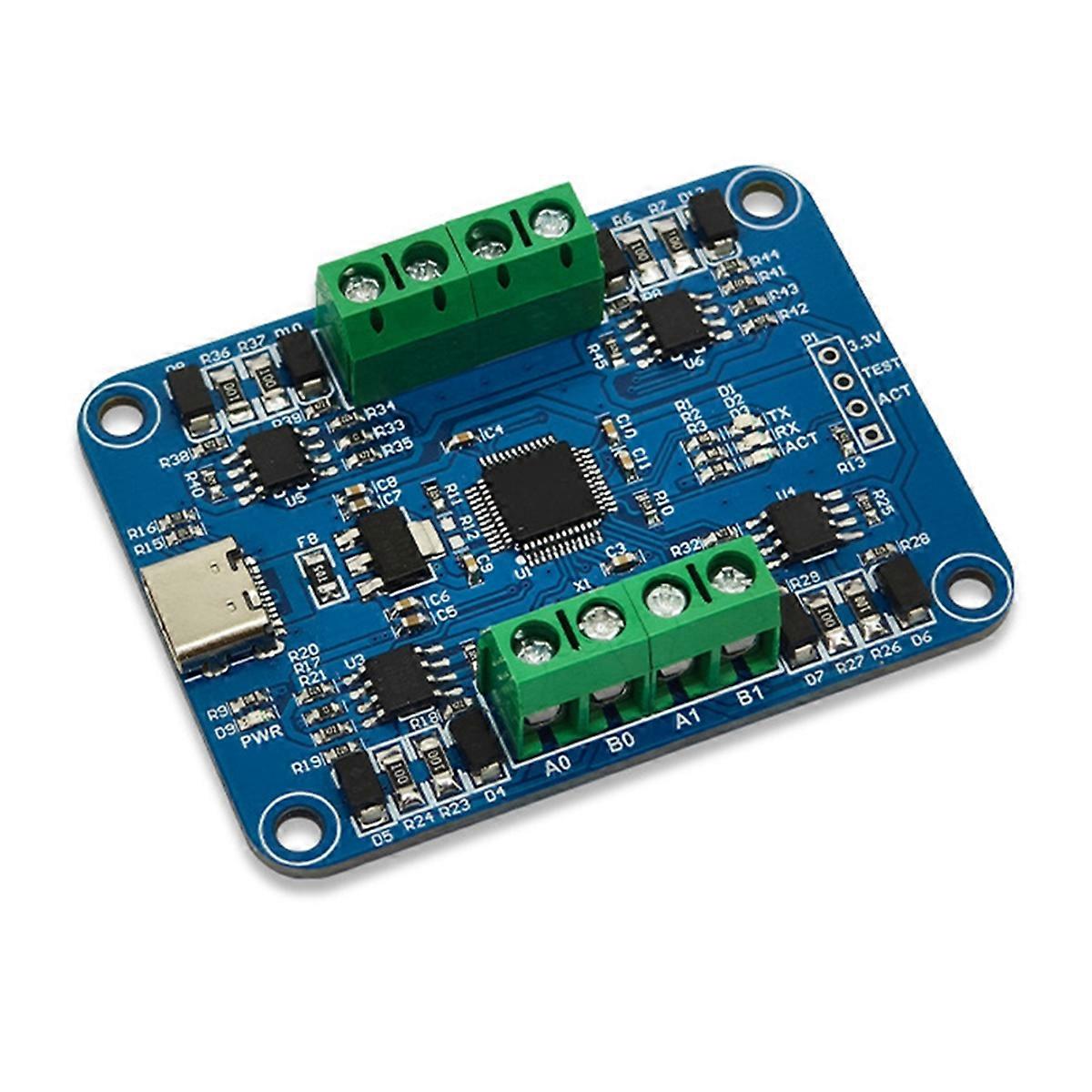 USB to 4-Way RS485 Communication Module CH344Q Half-Duplex Signal Transmission with Indicator Light