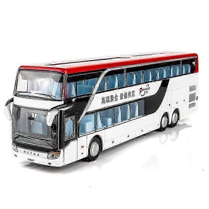 Dětský Mini Double Decker Bus Model Hračka se světlem a hudbou (bílá)