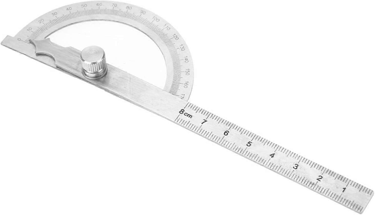 Angle Finder Gauge, 0-180 Degree Stainless Steel Protractor Goniometer Geometric Protractor Measuring Instruments with Ruler(80 * 120mm)