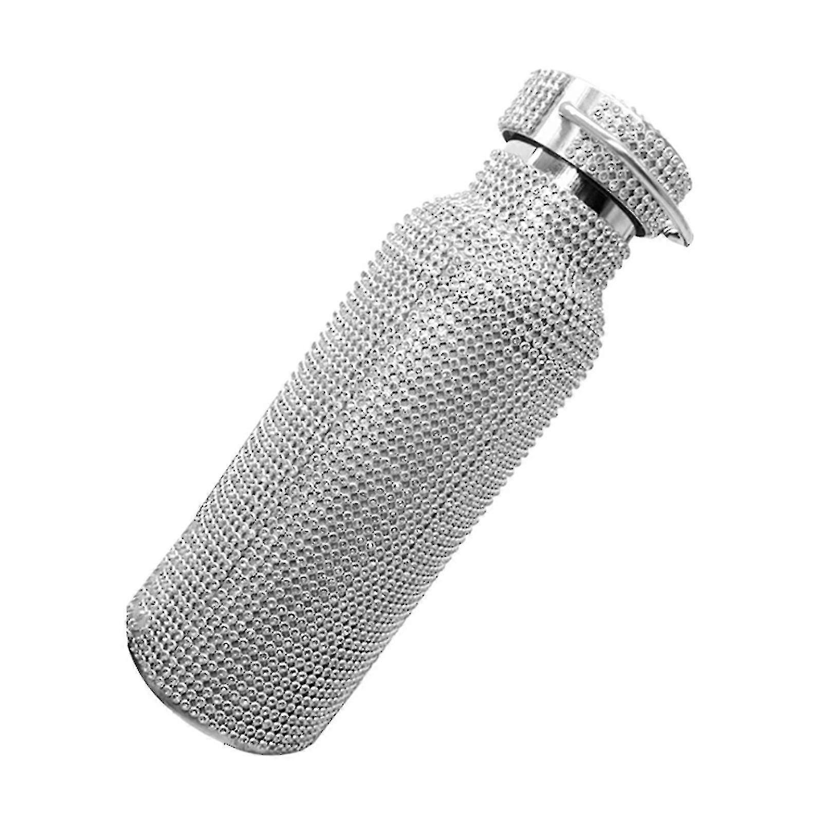 Water Tumbler Glitter Pratique En Acier Inoxydable Bling Faux Strass Acier Inoxydable Bouteille Thermique Pour Cadeau