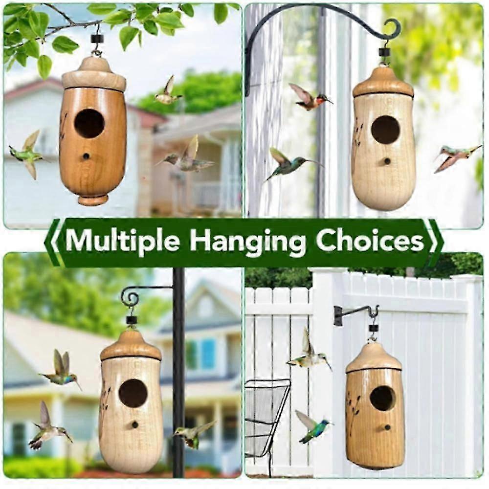 Patio Sparrow Swallow Bird Nests Tree Hanging Feeder Hummingbird House Wooden