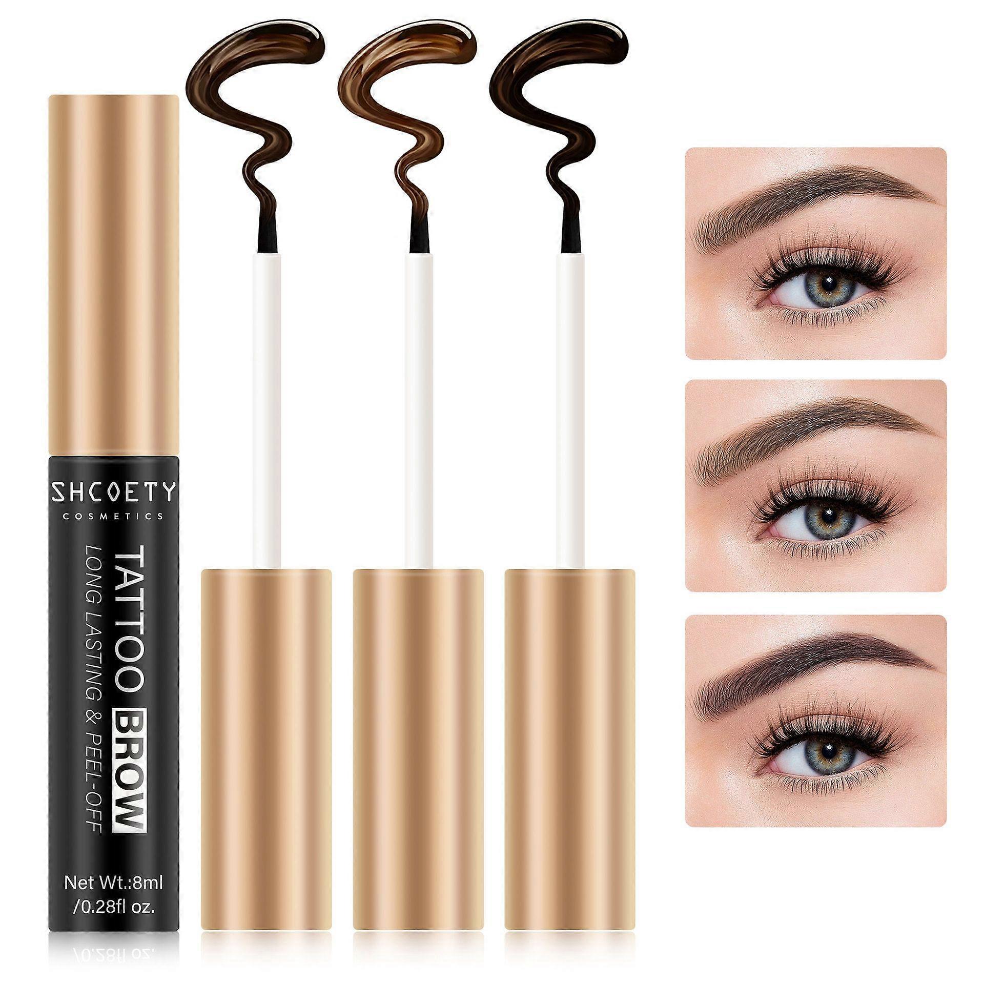 Peel-off Eyebrow Gel, Natural Color Eye Gel Long-Lasting Waterproof Eyebrow Tattoo, Easy-to-Peel Eyebrow Makeup - Up to 3 Days
