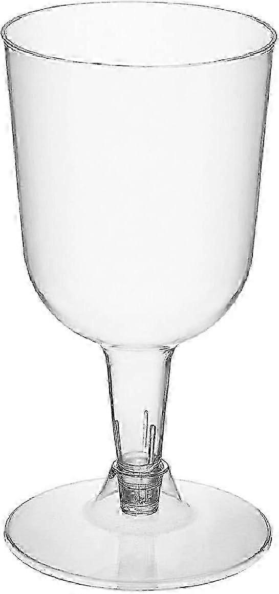 Disposable Hard Plastic Two Pieces Wine Glasses, 20-Count, 7-Ounce, Clear