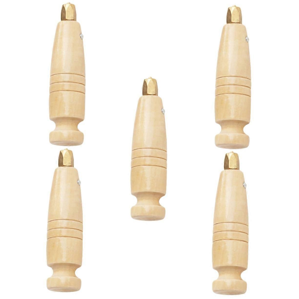 Wooden Awl Handles for Leatherwork - 4PCS Replaceable Sewing Tools for Tailors, DIY Projects, Crafting