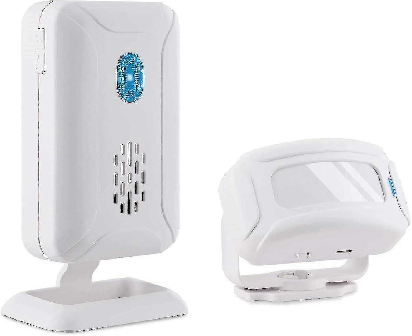 Wireless Infrared Passage Detector With 32 Different Melodies, White, 1 Transmitter And 1 Receiver