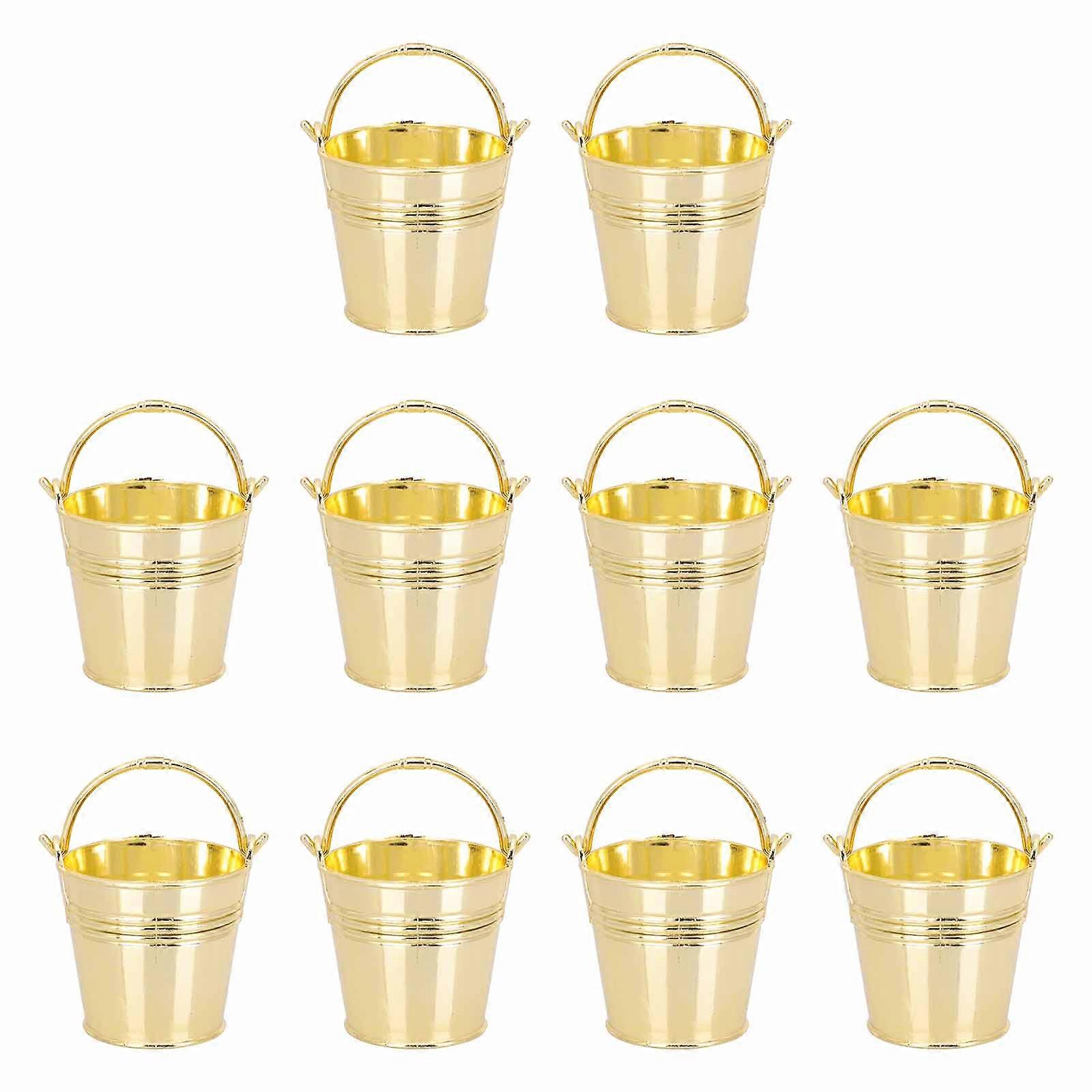 Plastic Candy Buckets Set of 10 Decorative Snack Holders for Weddings, Parties, Events Miniature Favor Containers for Candy Storage & Serving